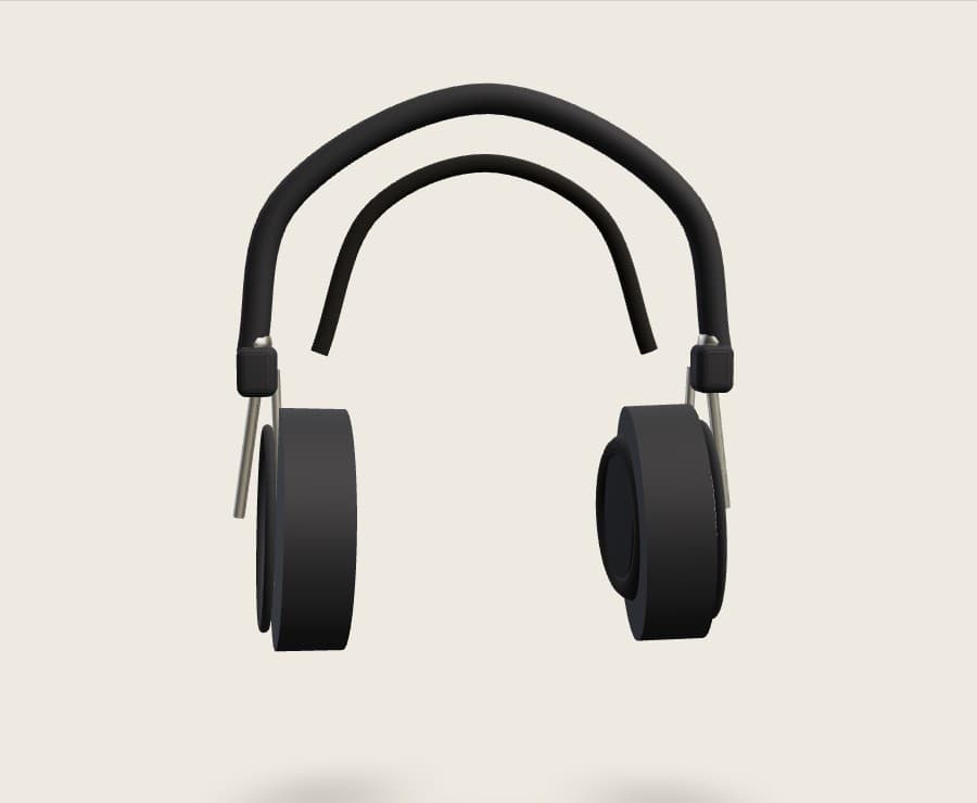 Static fallback still of the fictional OBJEKT M1 headphones